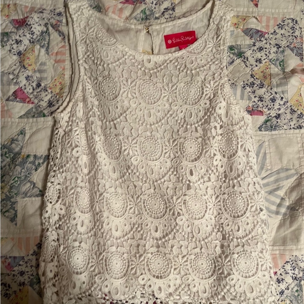 LILLY PULITZER LACE TANK WHITE